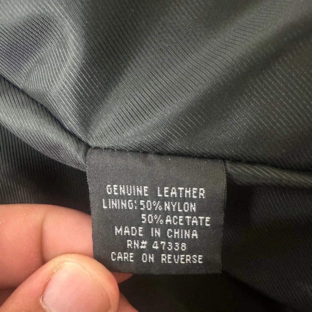 Jones New York Jacket Mens 40R Black Leather Blazer Sport Coat Button Outdoor